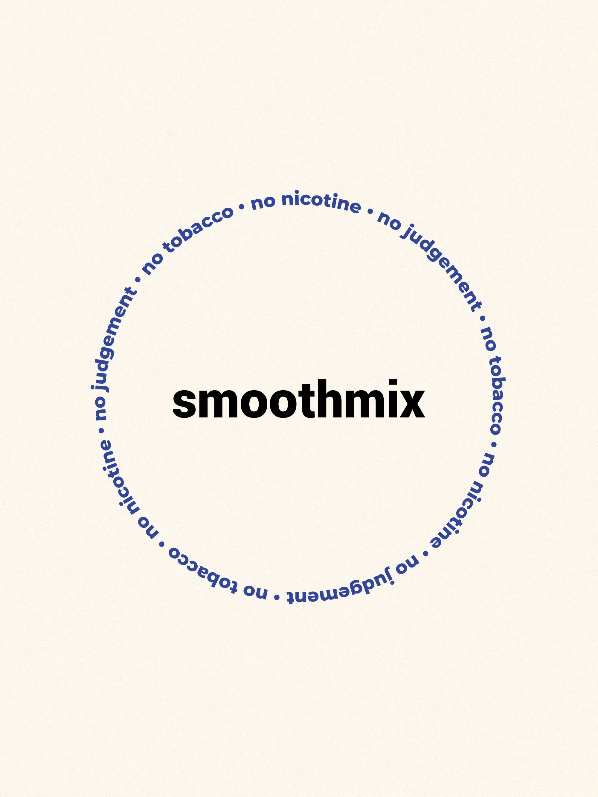 Circular design with 'smoothmix' text in the center on a white background