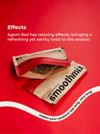 Smoothmix Agent Red herbal blend Product packaging with text on a red background