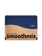 Smoothmix blue herbal rolling blend package with blue and brown design on a white background